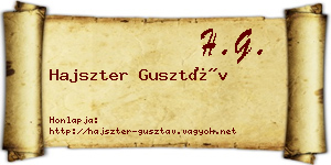 Hajszter Gusztáv névjegykártya